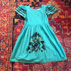 Fabula Brazilian boho aqua dress size 8